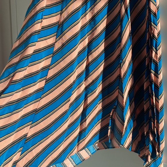 TOPSHOP diagonal stripe Skirt Size 12 wrap tie detail good condition colourful - Picture 3 of 6